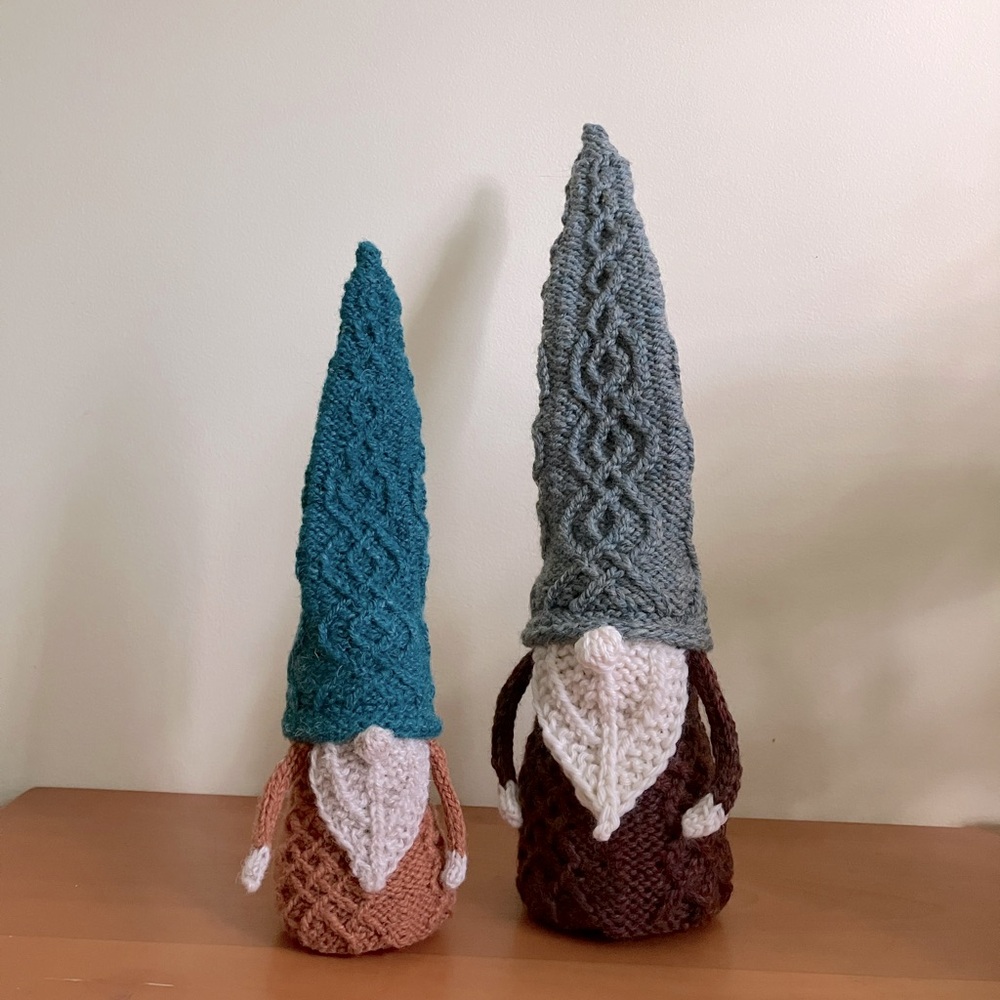 Handmade knitted gnomes set of 2